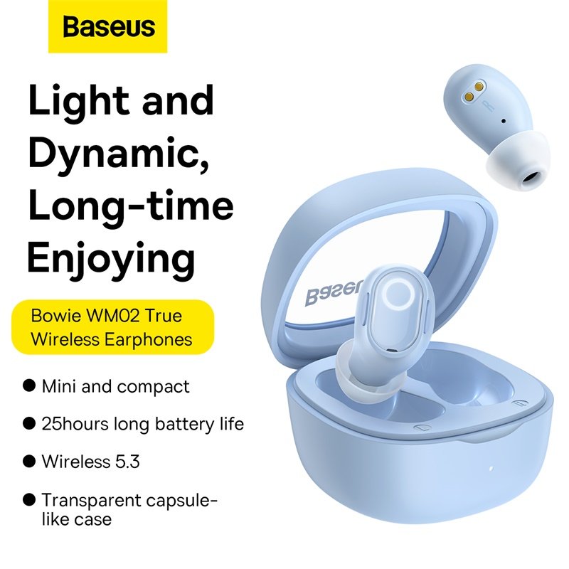 Baseus Bowie WM02 TWS Wireless Earbud Blue